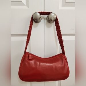 VINTAGE Paolo Masi Cherry Red Braided-Handle Shoulder Bag